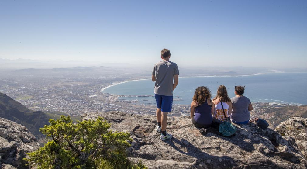 Students take in the scenery during a J-Term study tour in South Africa.